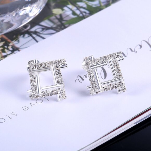 Classic Cubic Zirconia Wedding Stud Earrings for Women, FB16FA1007 - Picture 2 of 4